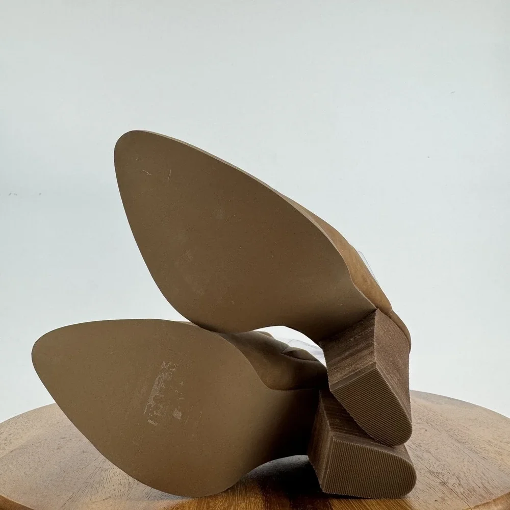 New NWOB Womens Abound Maya Brown Faux Leather Slip On Heeled Mules Size 6 M - Picture 7 of 8